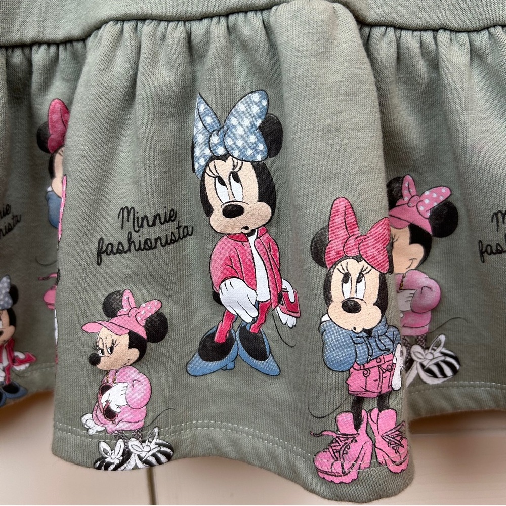 Disney Minnie Mouse Grey Graphic Long Sleeve Dress - Picture 6 of 7